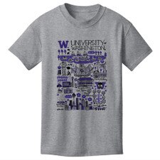 Camp David Kids' Gray Julia Gash University of Washington Huskies Tee